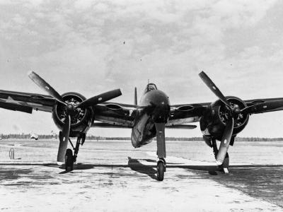 Heavy fighter Grumman F7F front view