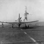FR-1 48233 during trials aboard USS Charger (CVE-30) January 1945