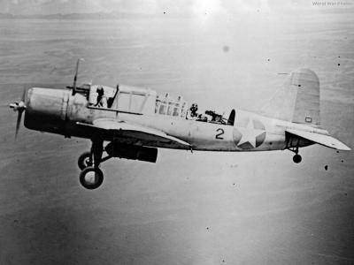 OS2U-3 on patrol over Caribbean during 1942