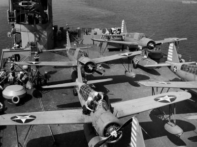 OS2U aboard USS Albemarle AV-5 14 May 1942