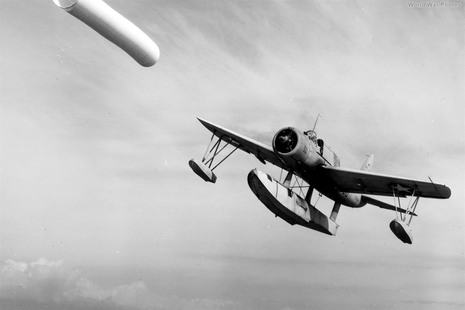 OS2U gunnery run on target sleeve NAS Jacksonville August 1942 4