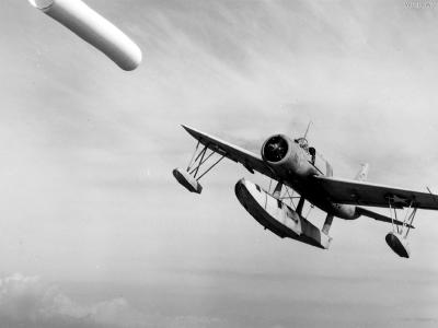 OS2U gunnery run on target sleeve NAS Jacksonville August 1942 4