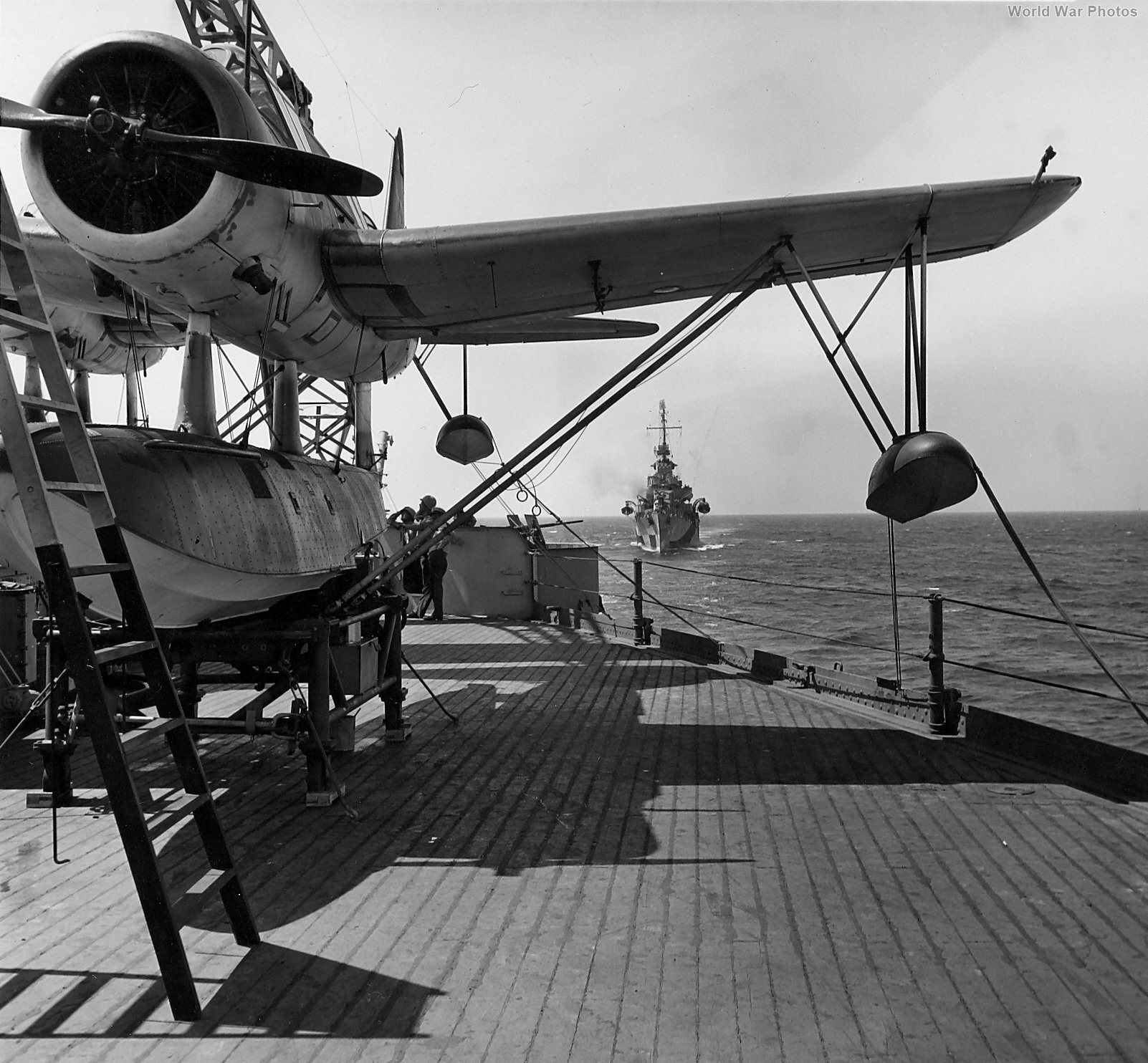 OS2U secured aboard the USS West Virginia