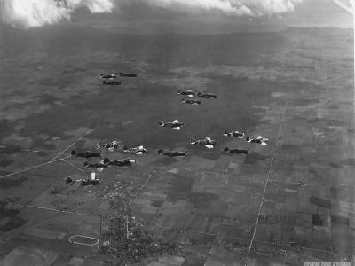 Camouflaged Hawks of 27th PS, 1st PG near Selfridge Field 1940