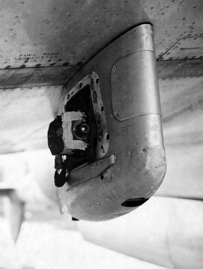 16mm Gun Sight Aiming Point Camera On the Bomb Rack Of the Lockheed P-38 Lightning