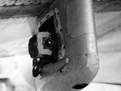 16mm Gun Sight Aiming Point Camera On the Bomb Rack Of the Lockheed P-38 Lightning