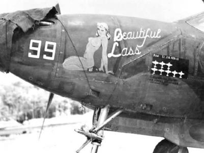 Lockheed P-38H Lightning 49th FG Nose Art Beautiful Lass 99