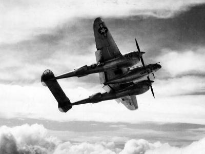 Lockheed P-38 Lightning named „Georgia Peach II” In Flight Over Panama