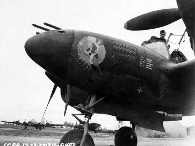 P-38J Lightning 42-67962 „Bambi”, pilot Capt John Odegard of the 338th FD 55th Fighter Group