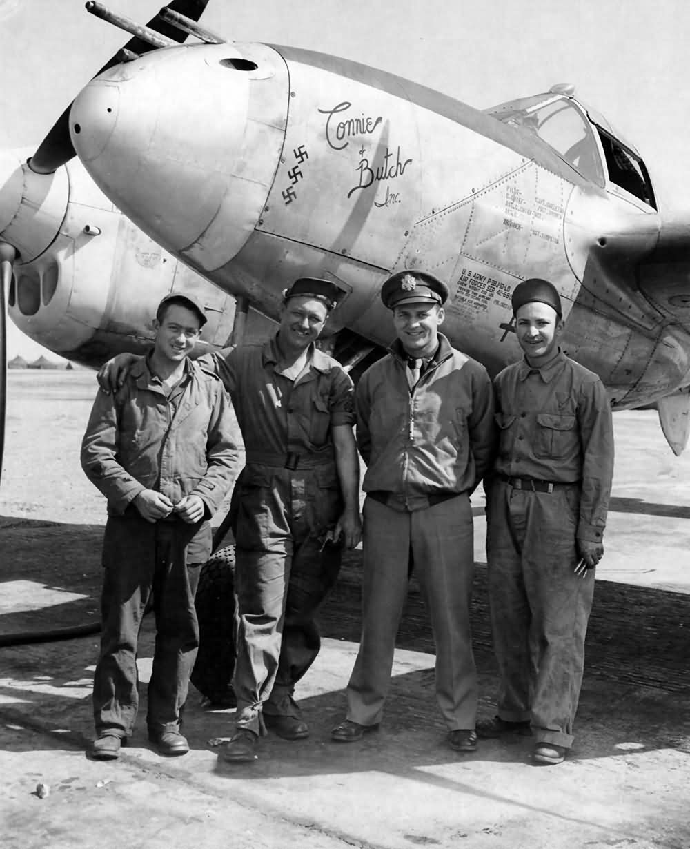 P-38J Lightning 42-68017 code N2-D, pilot Capt George Ceuleers of the 383rd FS 364th Fighter Group