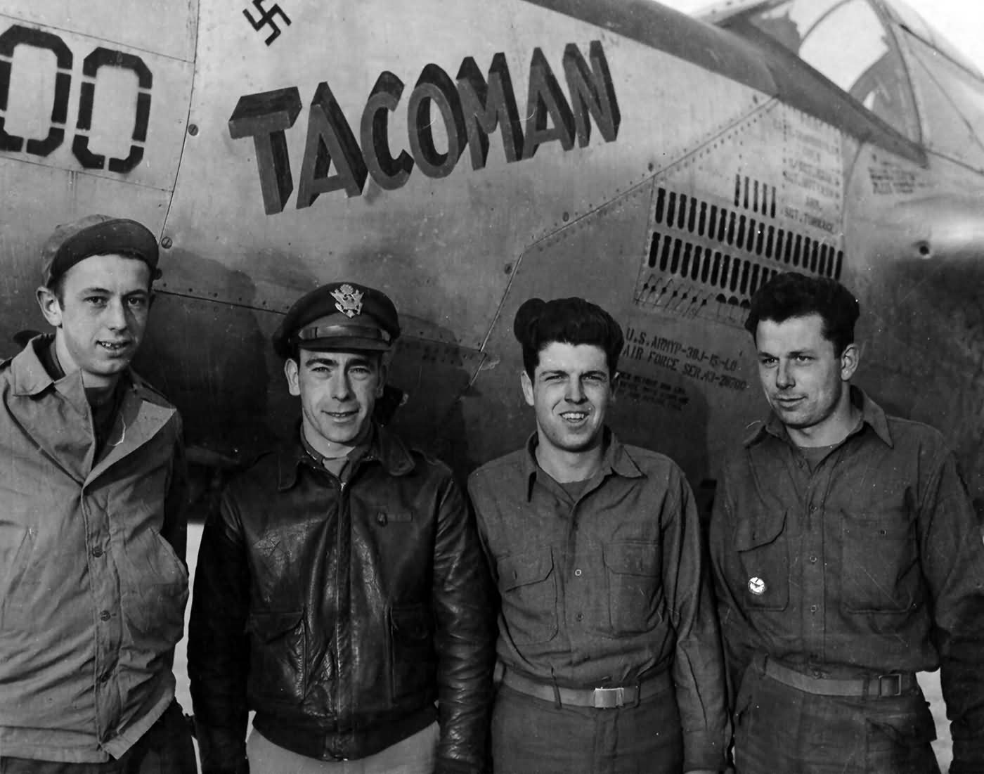 P-38J Lightning 43-28700 Tacoman pilot Capt Joseph Dobrowlski of the 393rd FS 367th Fighter Group