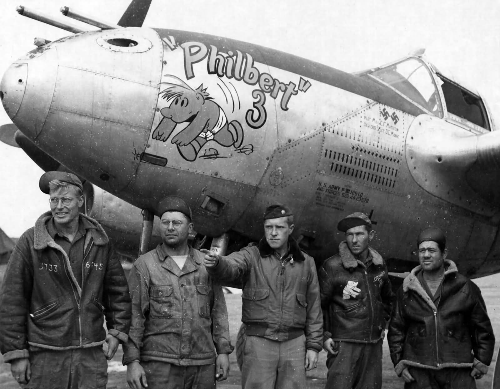 P-38J Lightning 44-23578 „Philbert 3”, pilot Maj Charles Matheson commander of the 394th FS 367th FG