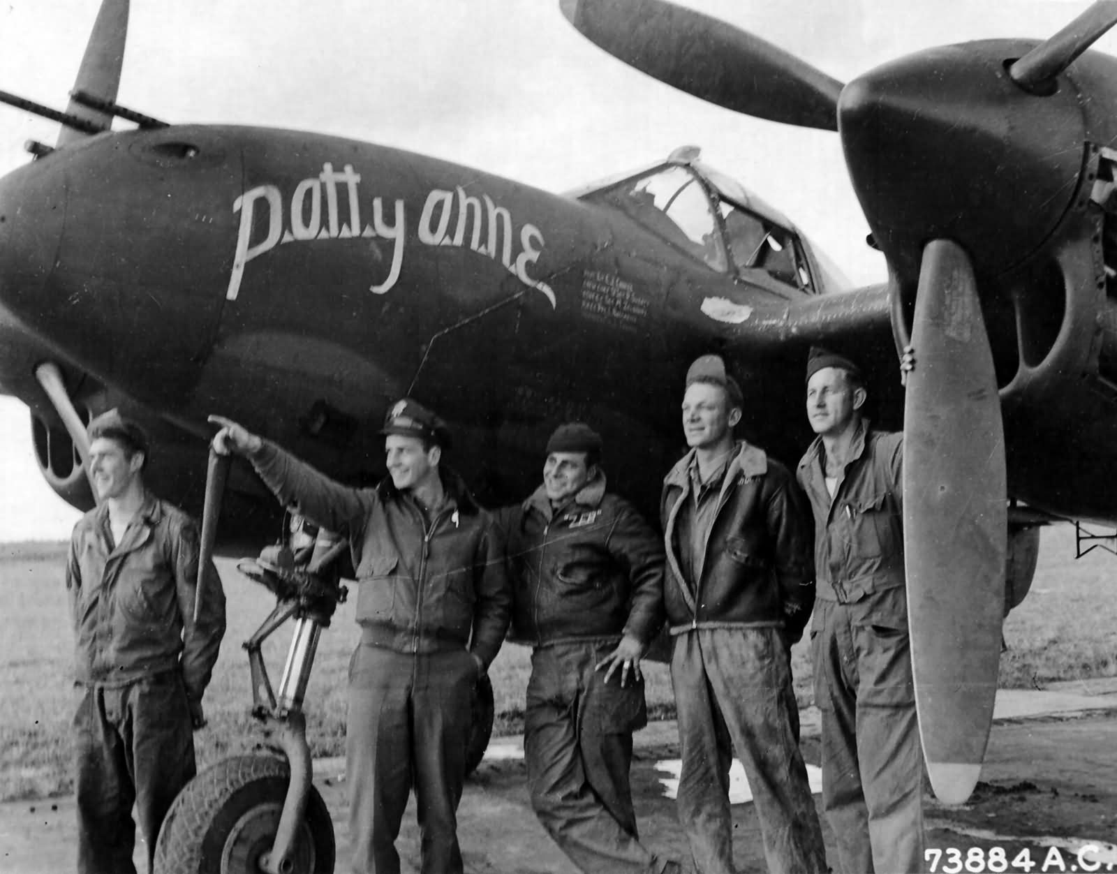 P-38J Lightning „Patty Anne” pilot Charles Croker of the 394th FS 367th Fighter Group