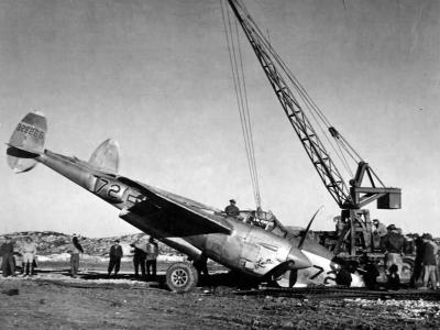Crashed P-38J Lightning #72, serial 43-28266 of the 48th FS 14th Fighter Group