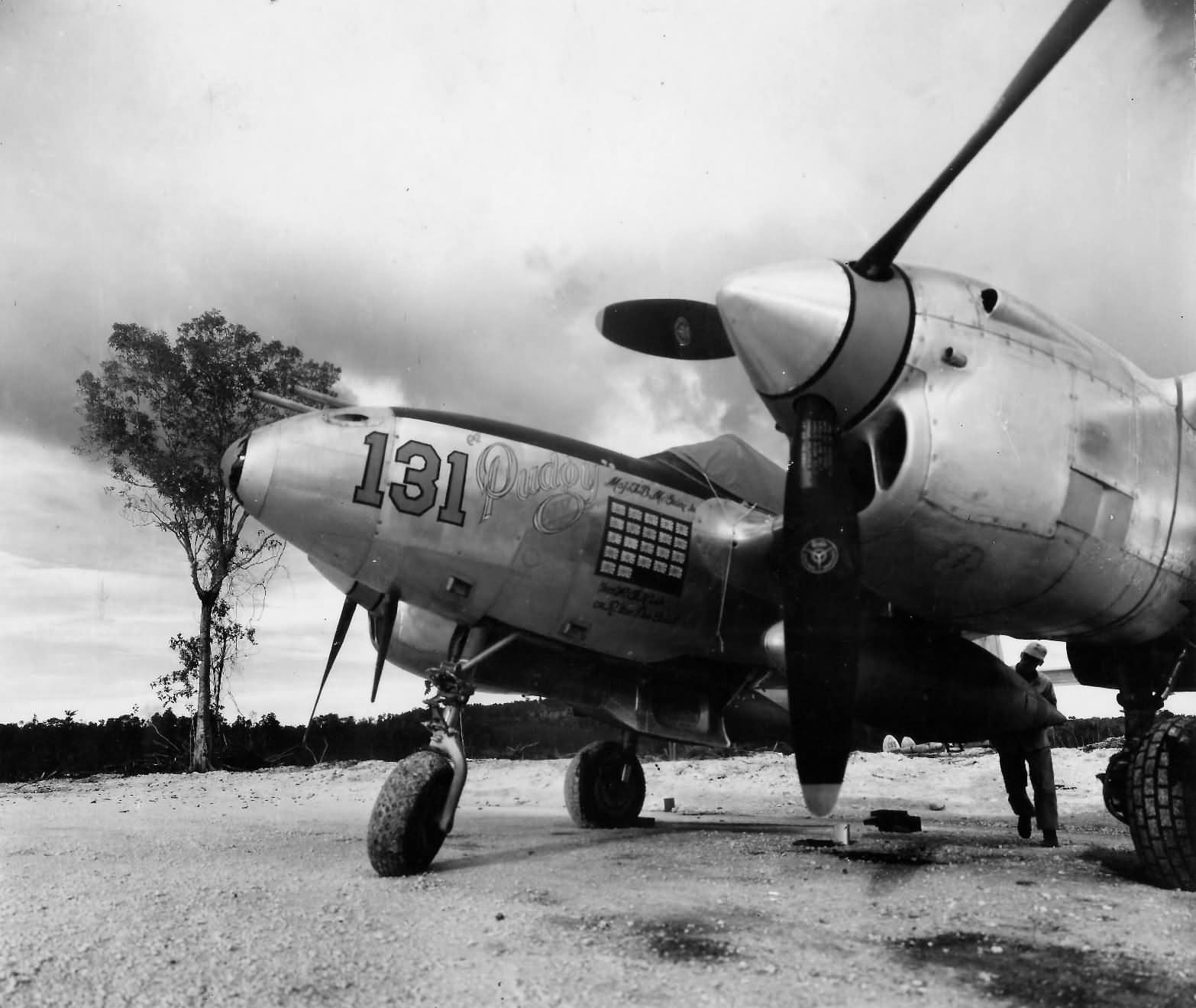 P-38L PUDGY IV 131 pilot Maj Thomas McGuire 475 FG