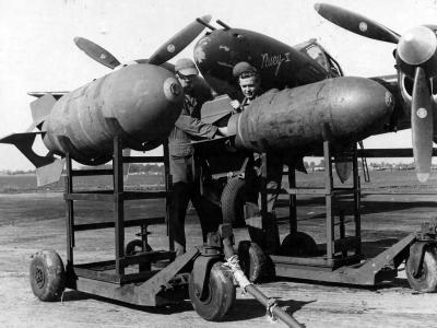 P-38 Lightning Bomb Loading England 8th AF