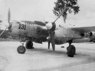 P-38 Lightning #131 „Pudgy” pilot Thomas McGuire from 431st FS, 475th Fighter Group