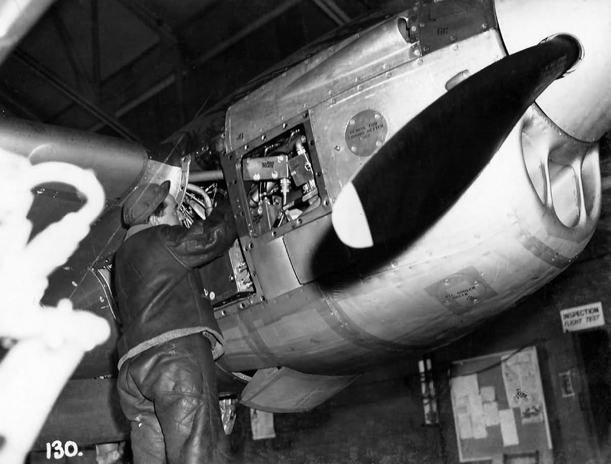 P-38 Lightning Maintenance Burtonwood England engine 2