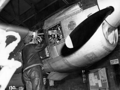 P-38 Lightning Maintenance Burtonwood England engine 2