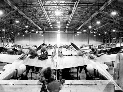 P-38 Lightning Maintenance Burtonwood England rear