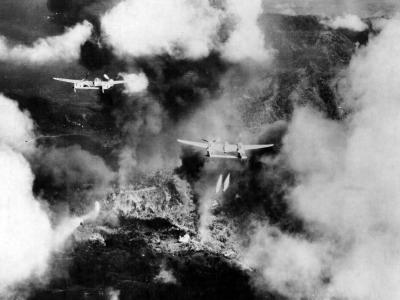 P-38 Lightning Napalm Bombing Near Ipo Dam Luzon Philippine