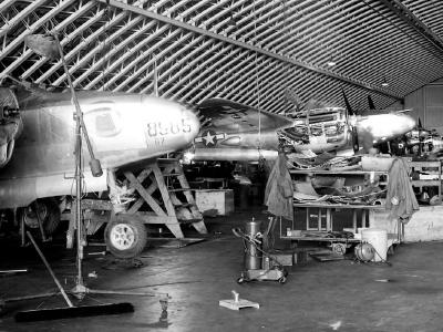 P-38 and F-5 Lightning Maintenance Burtonwood England