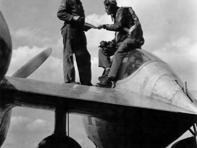 P-38 Lightning of the 435th FS 479th Fighter Group rear view