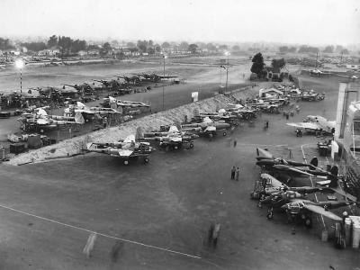 Workers Building P-38 Lightnings at Night at Lockheed Plant Burbank 1941