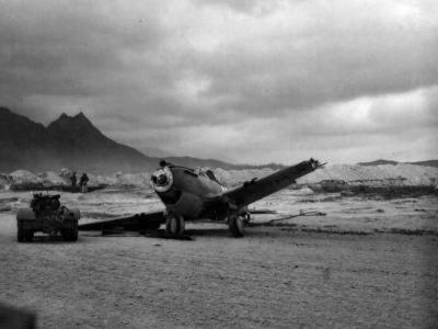 December 7, 1941 Wrecked P-40 At Belows Field