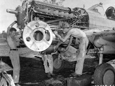 Engine Of A Curtiss P-40 7th Fighter Group Dobodura New Guinea