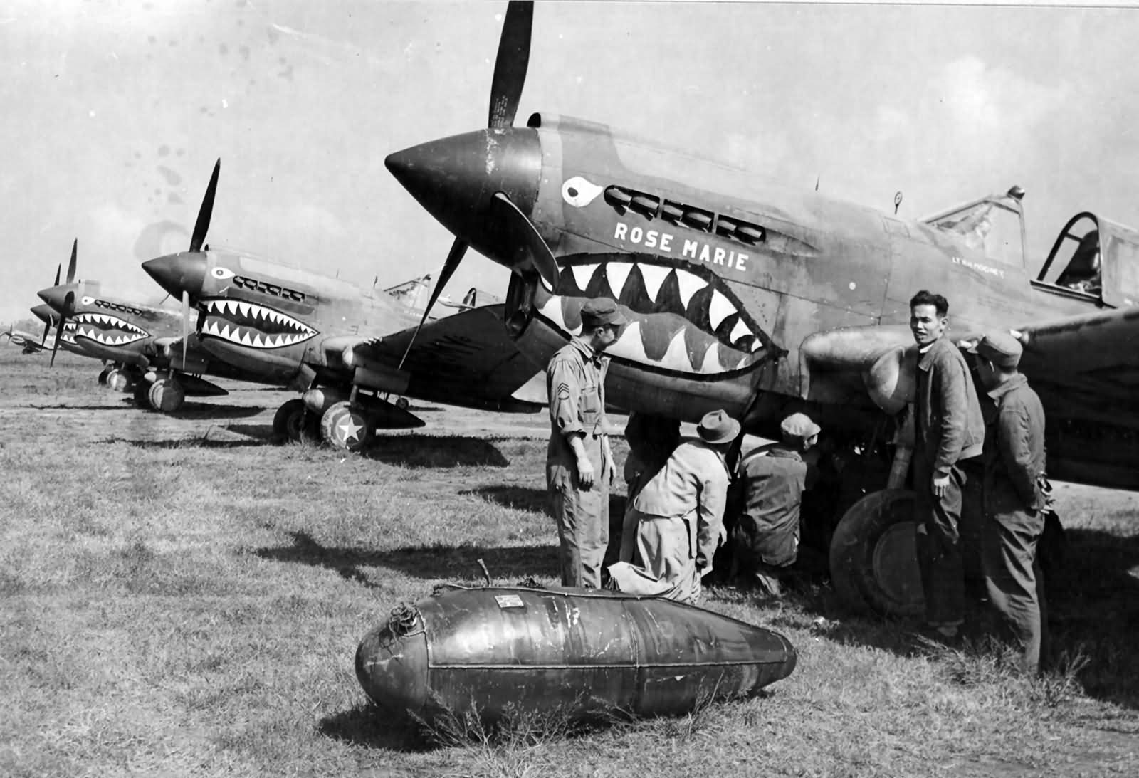 P-40E named „Rose Marie” 16th Fighter Squadron 23rd Fighter Group 21 October 1942