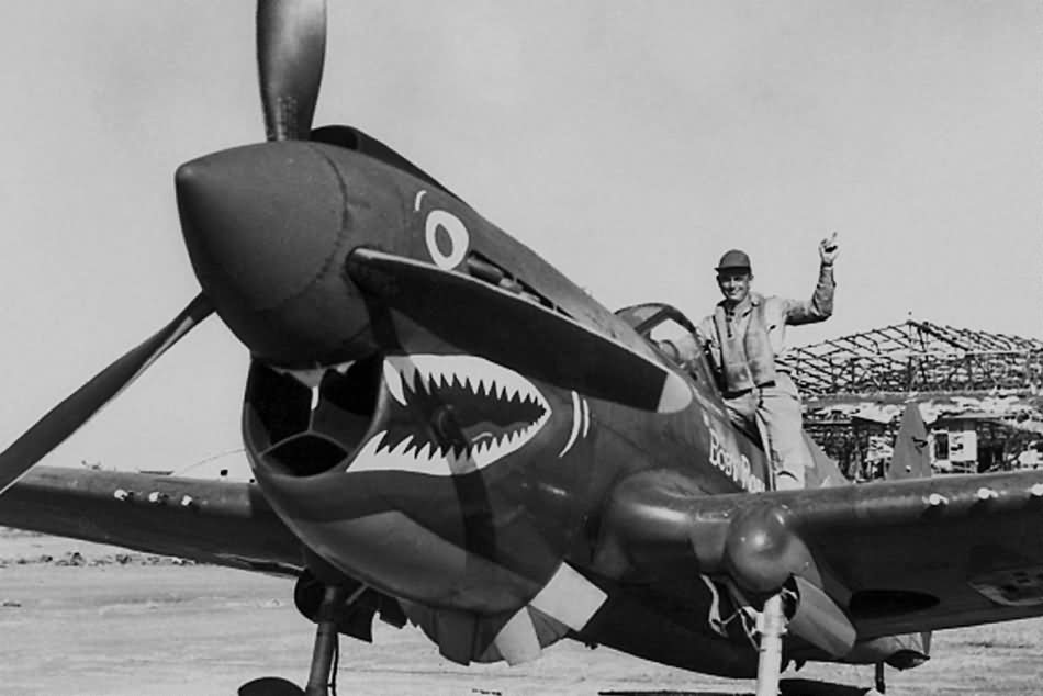 P-40E Warhawk Capt Bill Hennon 49th Fighter Group shark mouth nose art
