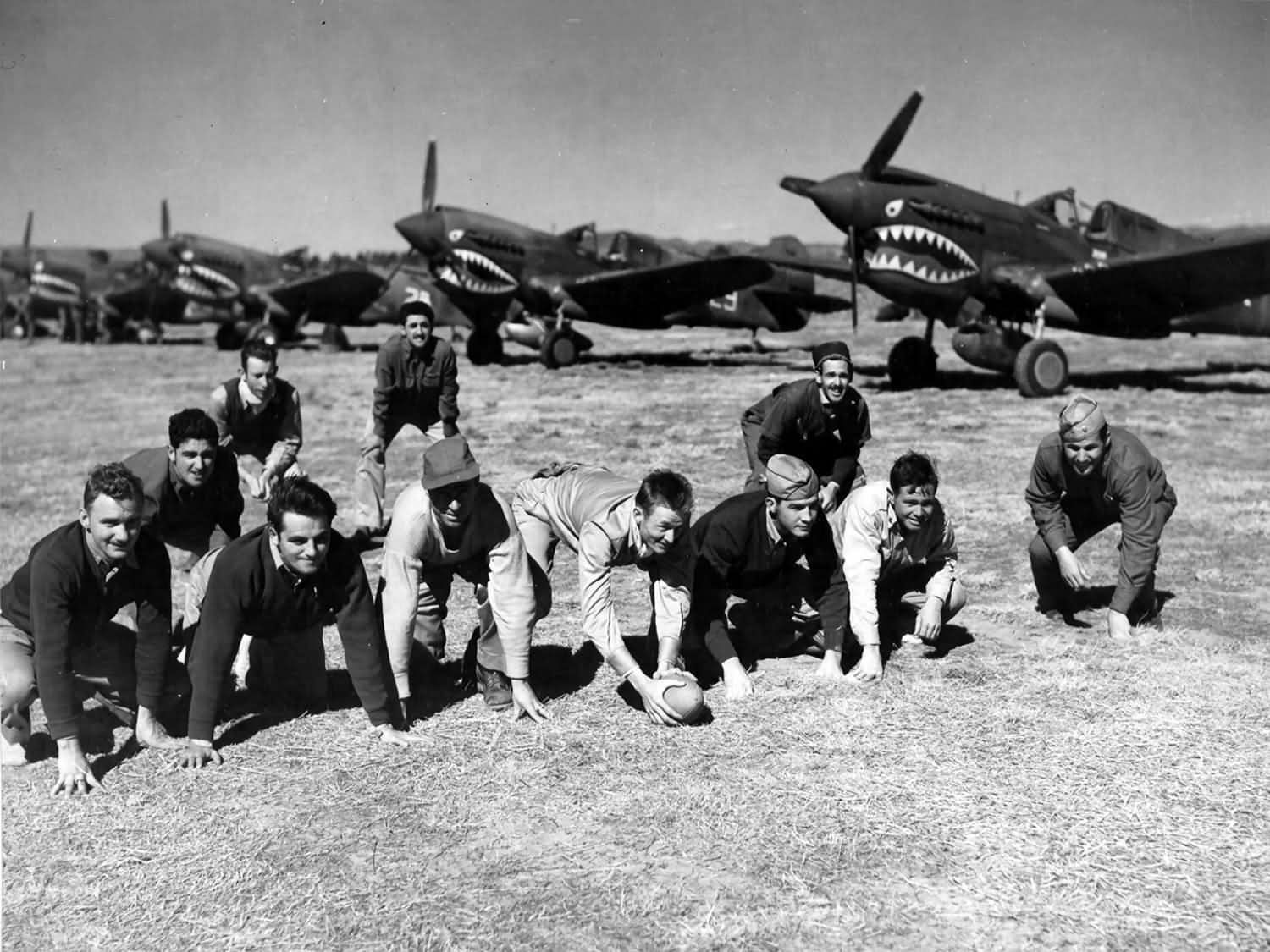 P-40 and Officers Of The 74th Fighter Squadron 23rd Fighter Group