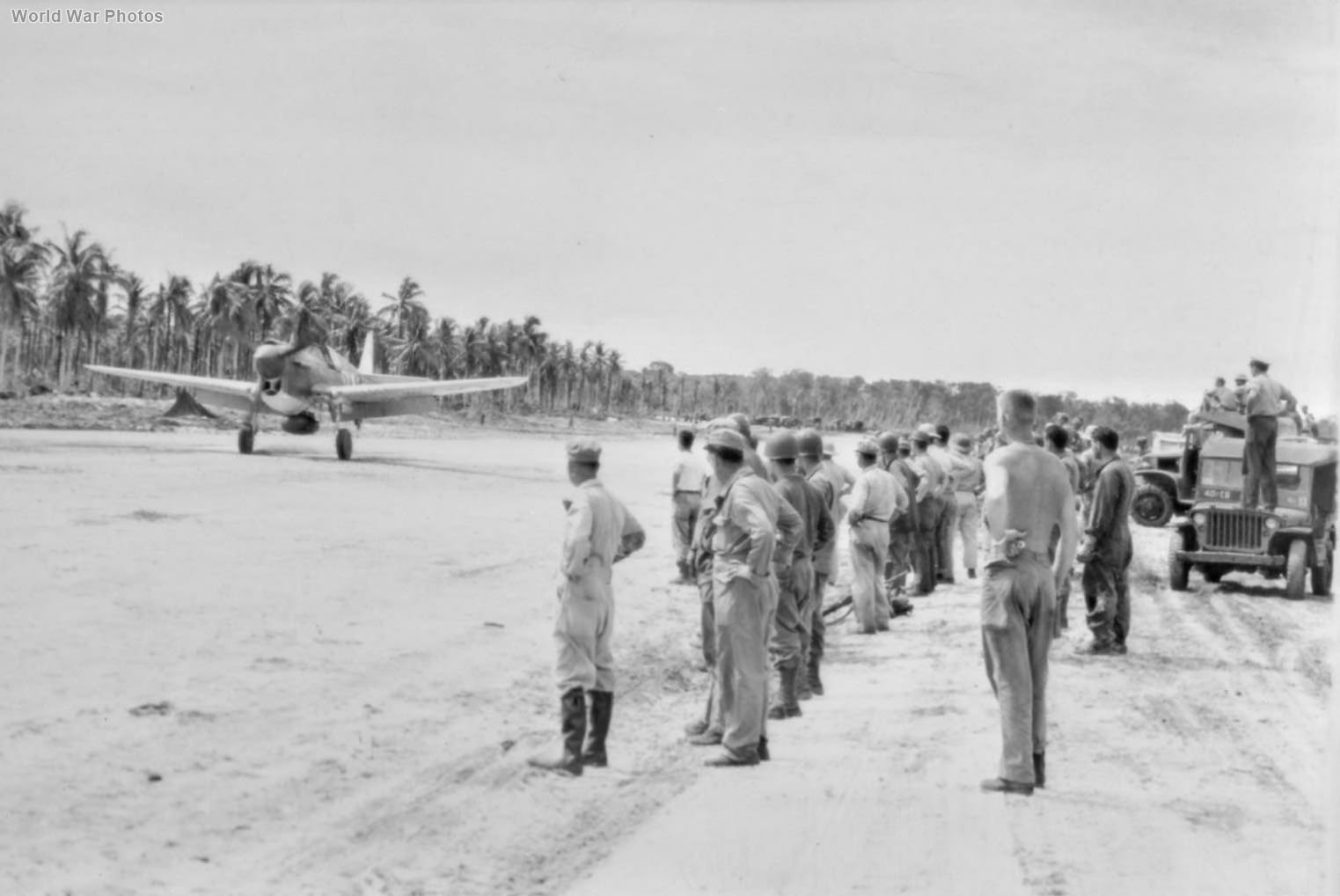 RAAF Kittyhawk landing on Los Negros
