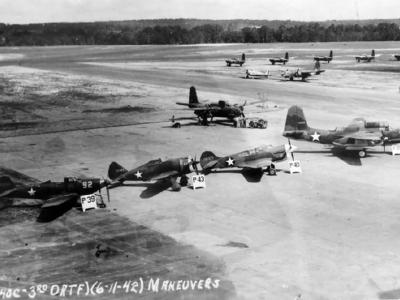 P-39, P-43 Lancer 41-31468, P-40 Warhawk 41-36475, A-20 41-19109 and B-25 Mitchell 41-12736 1941
