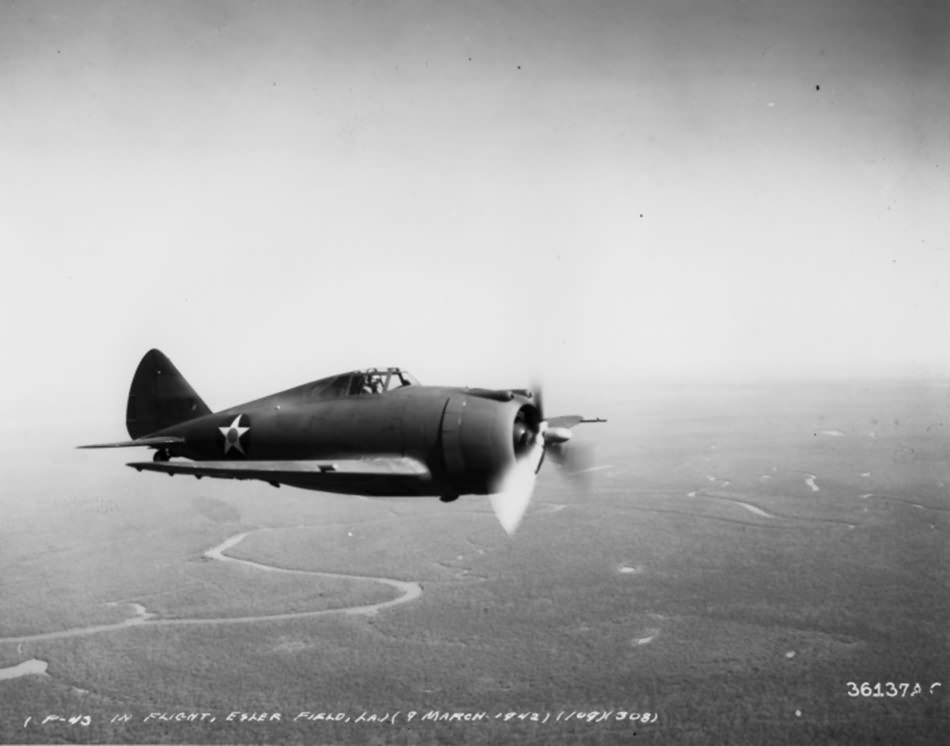 Republic P-43A 41-6687 near Esler Airfield 9 March 1942