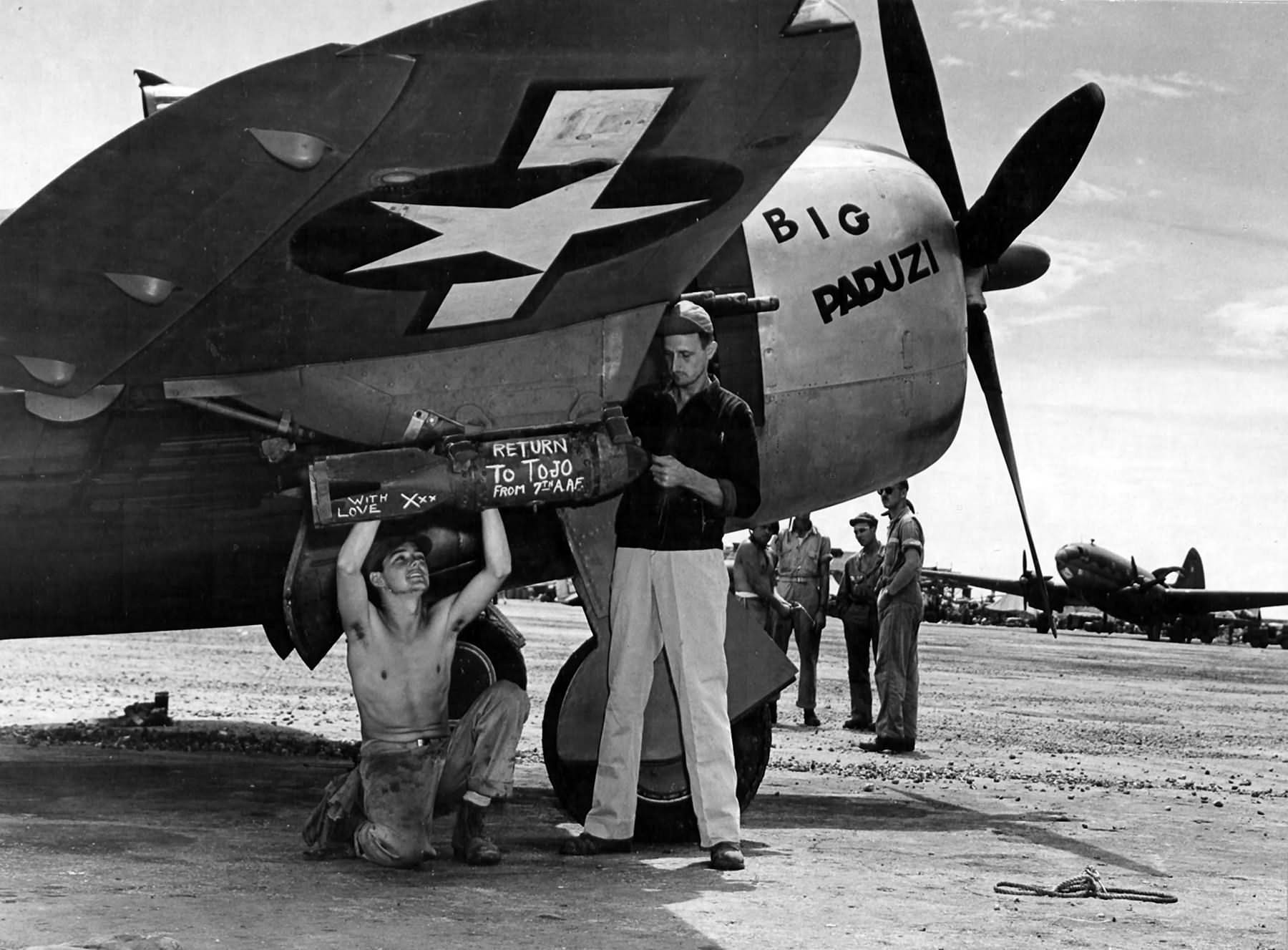 P-47D Thunderbolt of the 19th Fighter Squadron, 318th Fighter Group. Pilot Capt Robert Guinnee