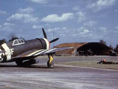 P-47 Thunderbolt 5F-A 42-75855 WW of the 5th Emergency Rescue Squadron – color photo