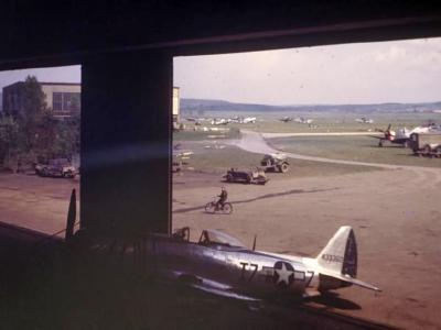 P-47 Thunderbolt code I7-Z 44-33360 of the 48th Fighter Group at Kassel May 1945