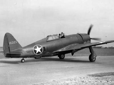 P-47C Thunderbolt code UN-V 41-6325 of the 63rd Fighter Squadron, 56th Fighter Group prepares for take off at Horsham St Faith – 16 March 1943