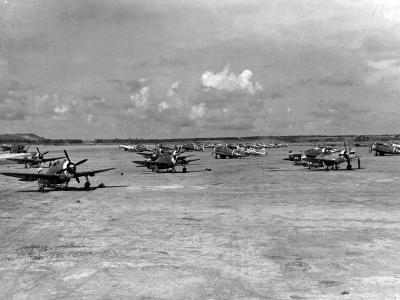 P-47 Thunderbolts of the 73rd and 333rd FS, 318th FG on Saipan 19 July 1944