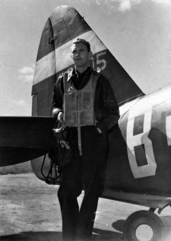 LtColl Loren G McCollom of the 353rd Fighter Group with his P 47