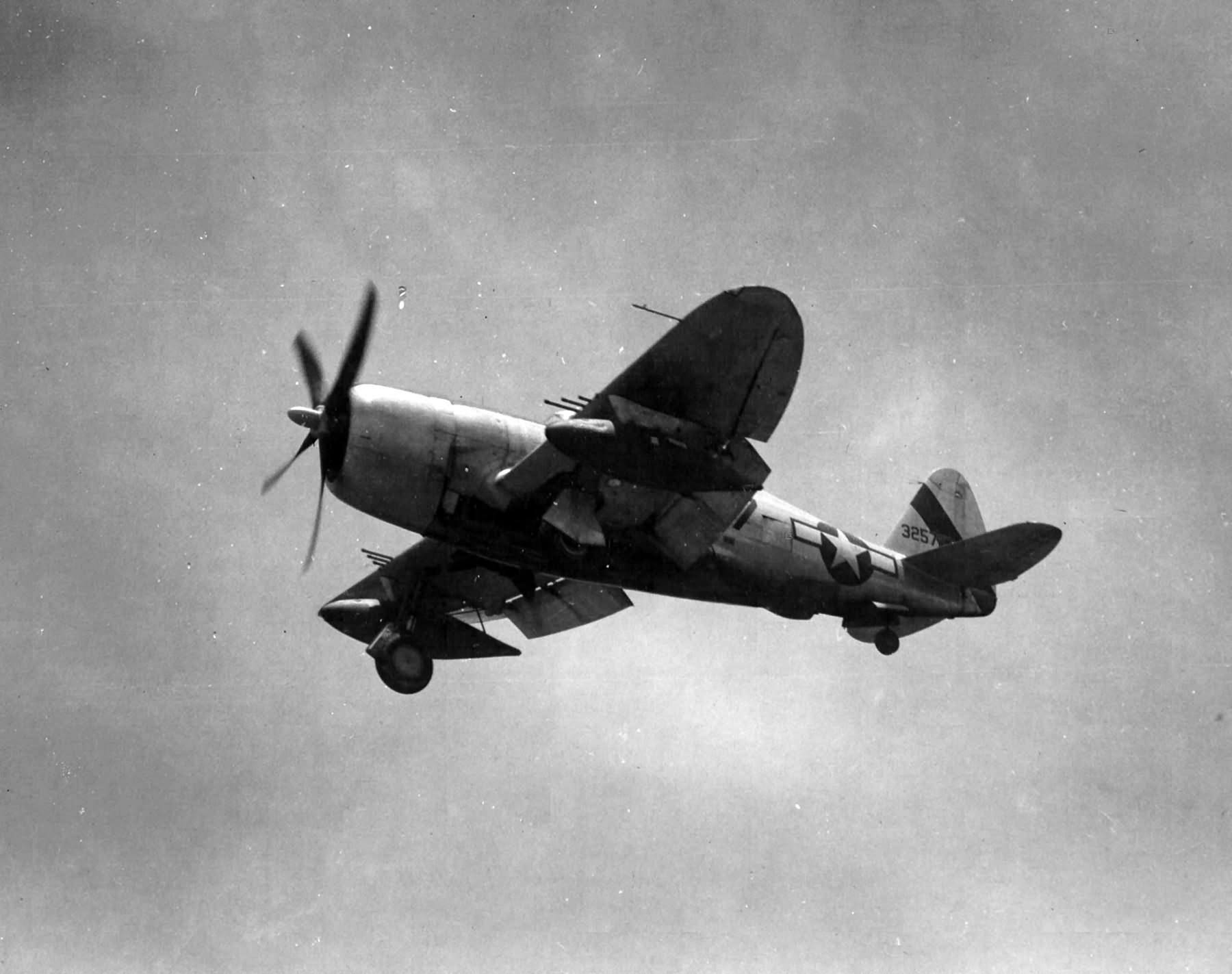P-47D Thunderbolt 43-25753 of the 91st Fighter Squadron, 81st Fighter Group lands in China