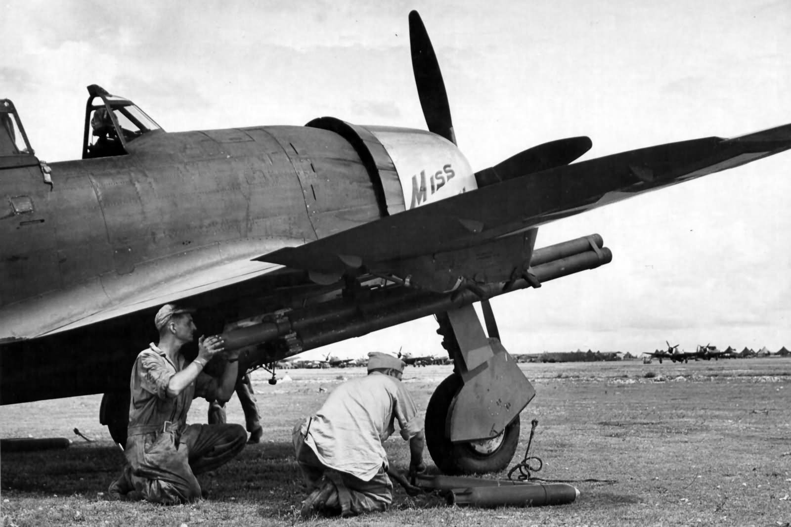 P-47D Thunderbolt 318th fighter group with bazooka rocket tubes Miss Mary Lou 1944