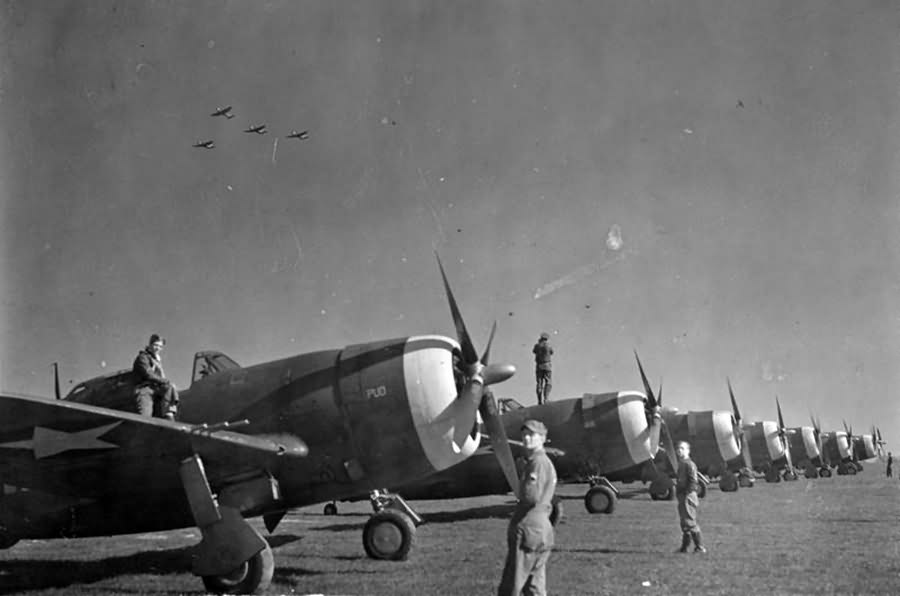 P-47 Thunderbolts of the 56th Fighter Group at Kings Cliffe, 26 March 1943