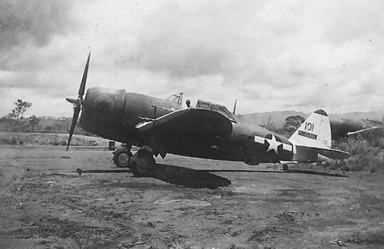 P-47 #101 of the 348th Fighter Group parked on Airstrip