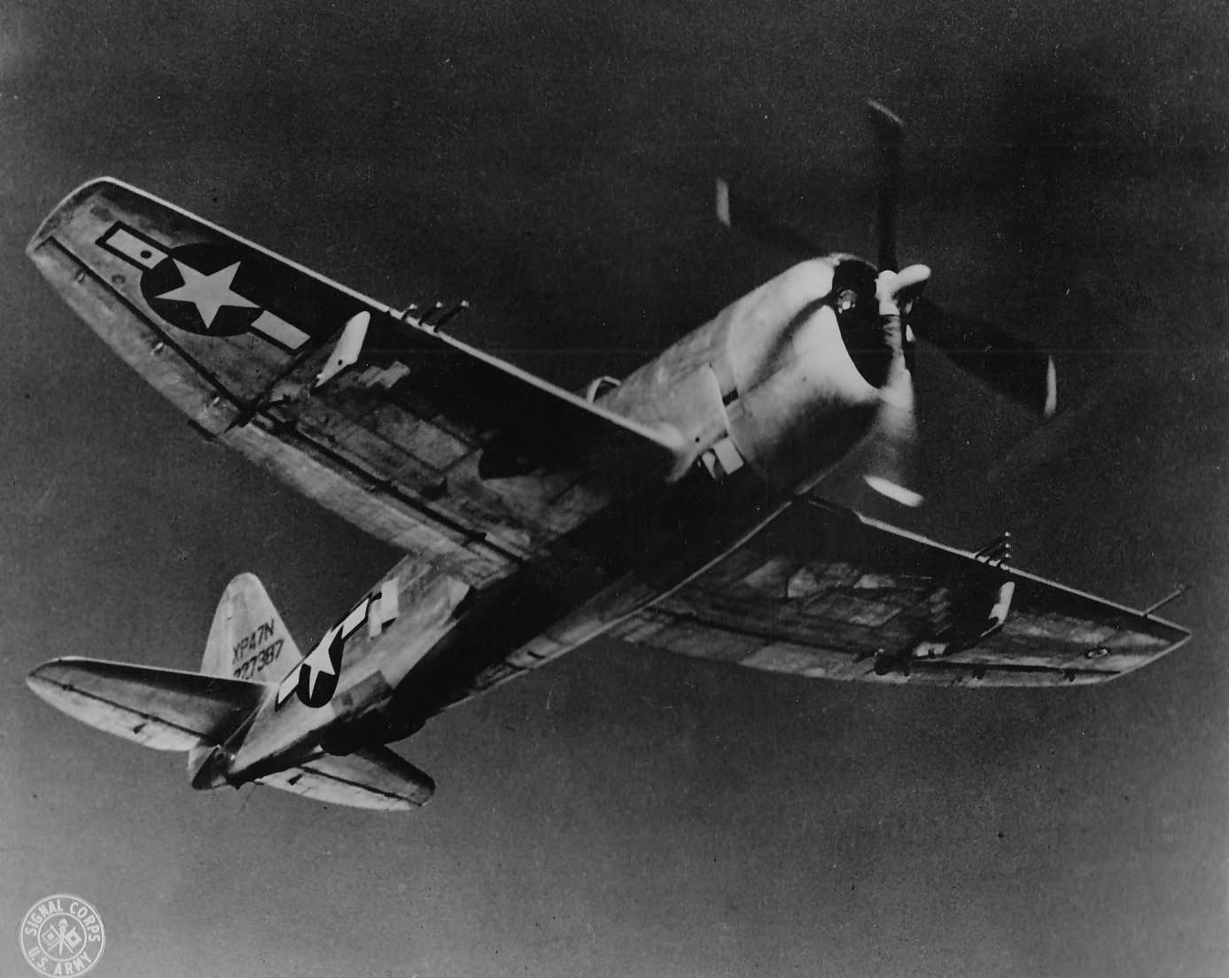 Prototype XP-47N Thunderbolt 42 27387 in flight