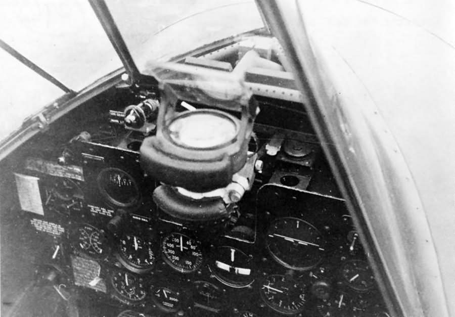 cockpit and gunsight of a P-47 Thunderbolt 1943