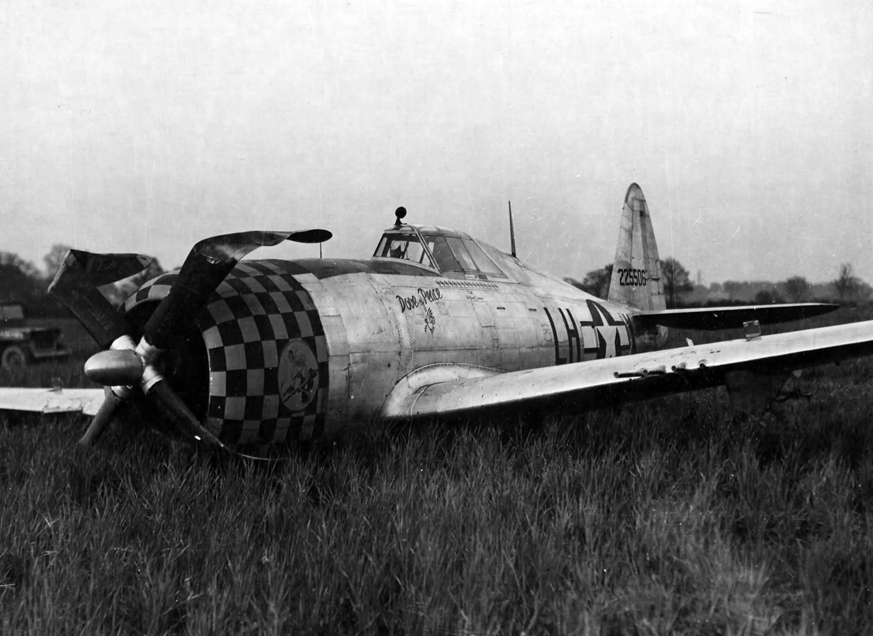 crashed P-47 Thunderbolt of the 350th FS, 353rd Fighter Group