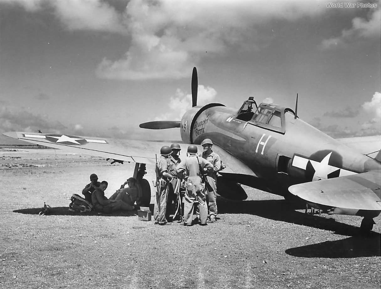 Lt Albert Schaffle P-47 on Saipan